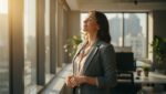 Professional leader pausing to breathe and reflect before responding in a stressful work situation
