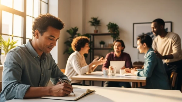 Leader journaling and reflecting on values during a weekly review.