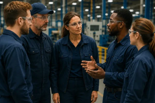 Social awareness in leadership during a manufacturing team discussion